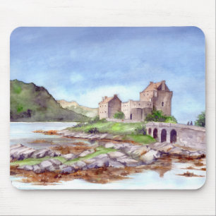 Mousepad Eilean Donan Castle Watercolor Painting