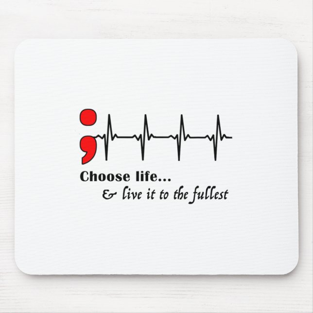 Mousepad Ekg Semicolon Prevenção de Consciência Suicida (Frente)