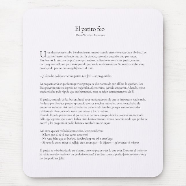 Mousepad El patito feo (Frente)