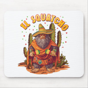 Mousepad El Squatcho Bigfoot com Maraca, Sombrero e Ponc