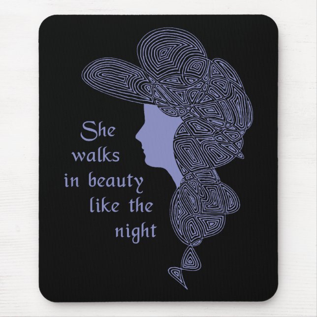Mousepad Ela caminha de beleza como a noite (Frente)