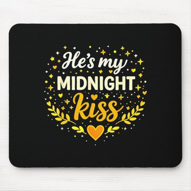 Mousepad Ele é minha citação de amor romântico de beijo da  (Frente)