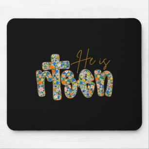Mousepad Ele É Risen Floral Primavera Páscoa Jesus Christia