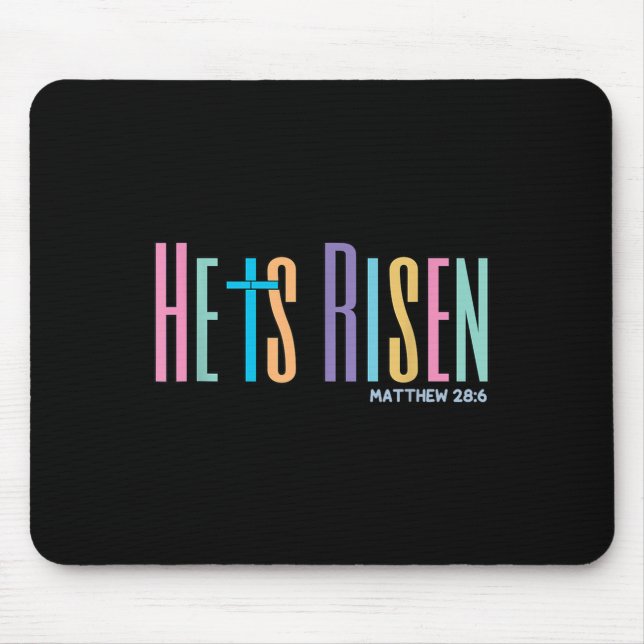 Mousepad Ele É Risen Jesus Felz pascoa Cristã Criança (Frente)