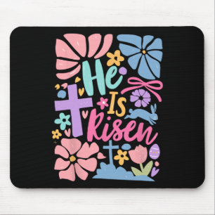 Mousepad Ele É Risen Páscoa Cruz Coquette Jesus Christian
