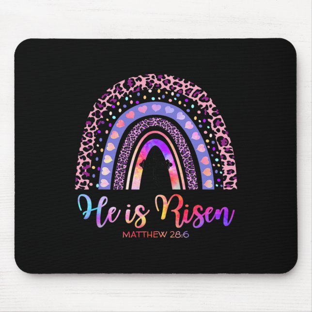 Mousepad Ele É Risen Rainbow Felz pascoa White Christian J (Frente)
