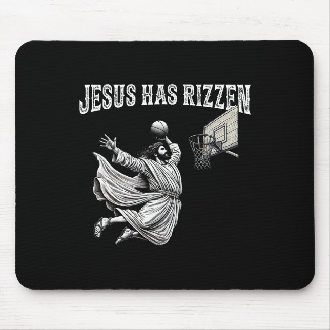 Mousepad Ele É Rizzin Engraçado Jesus Bysketbyll Meme - Uni (Frente)