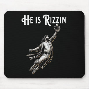 Mousepad Ele É Rizzin Jesus Jogando Baseball Divertimento R