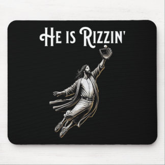 Mousepad Ele É Rizzin Jesus Jogando Baseball Divertimento R