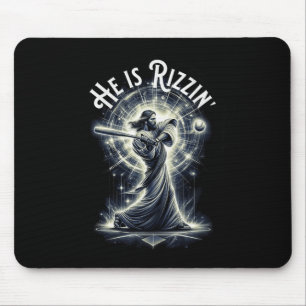 Mousepad Ele É Rizzin Jesus Jogando Baseball Divertimento R