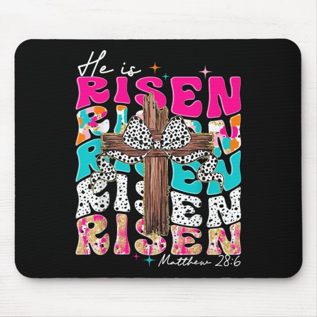 Mousepad Ele Está Riscado Cruzando Jesus Páscoa Religioso C (Frente)