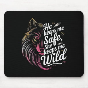 Mousepad Ele Me Mantém Seguro Ela Me Mantém Amante de Arte 