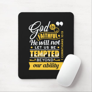 Mousepad Ele Não Deixará Que Você Seja Tentado – Versículo