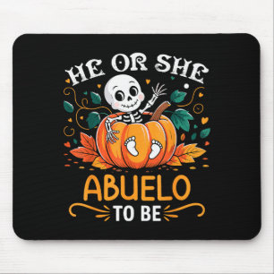 Mousepad Ele ou Ela Será Avô No Halloween Esqueleto Bebê Re