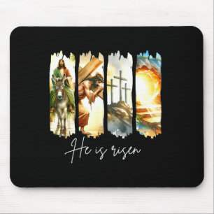 Mousepad Ele Ressuscitou Cruz Cristã Jesus Versículo Bíblic