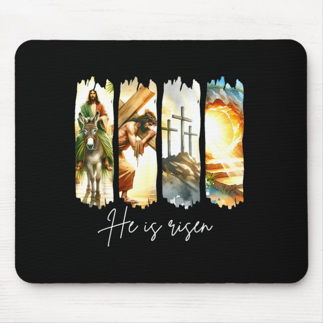 Mousepad Ele Ressuscitou Cruz Cristã Jesus Versículo Bíblic (Frente)