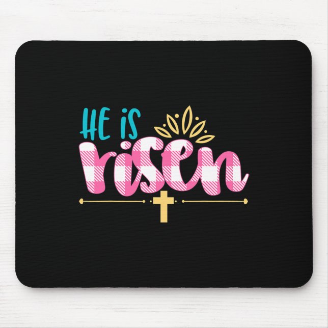 Mousepad Ele Ressuscitou Cruz Cristã Páscoa (Frente)