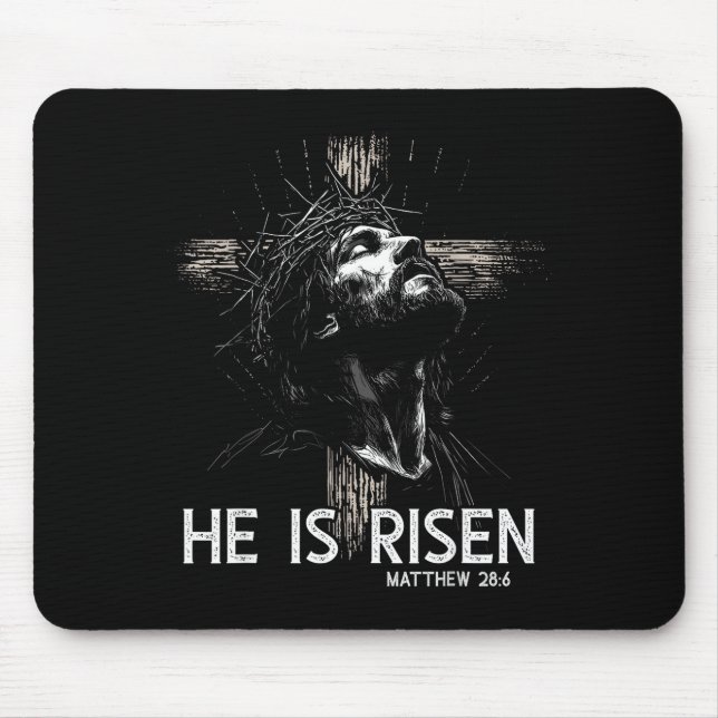 Mousepad Ele Ressuscitou Cruz Cristã Versículo Bíblico Jesu (Frente)