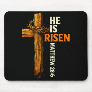 Mousepad Ele ressuscitou cruz jesus religioso fé cristã