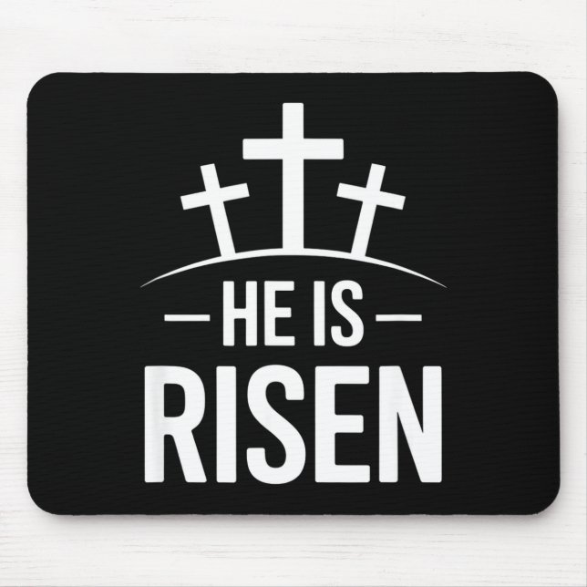 Mousepad Ele ressuscitou divertido dizer religioso de Pásco (Frente)