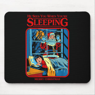 Mousepad Ele vê você quando você está dormindo Feliz Natal