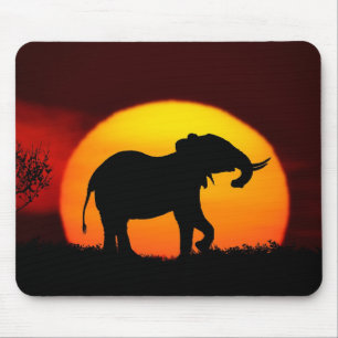 Mousepad Elefante Africano ao pôr do sol