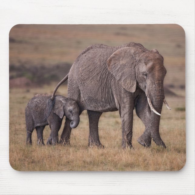 Mousepad Elefante Africano com Bebê (Frente)