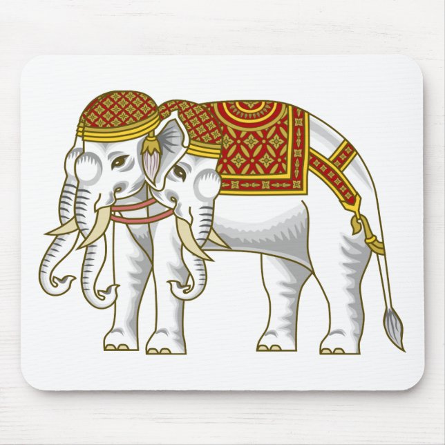 Mousepad Elefante branco tailandês de Erawan (Frente)