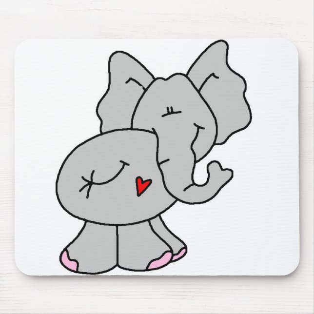 Mousepad Elefante cinzento bonito (Frente)