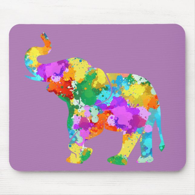 Mousepad Elefante Colorido (Frente)