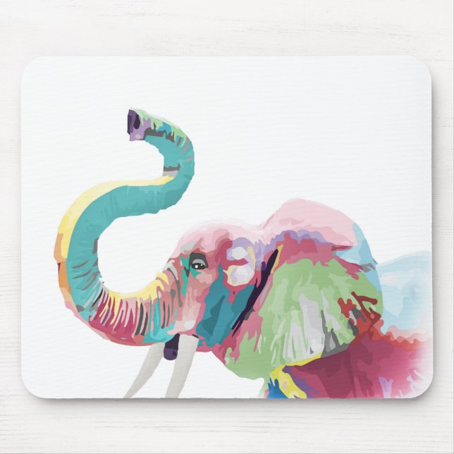 Mousepad Elefante Colorido de Trendência legal (Frente)