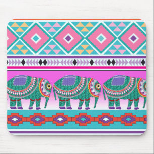 Mousepad Elefante com Padrão Asteca