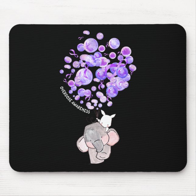 Mousepad Elefante Cujo Efeito Explode Balões Roxos Sobredos (Frente)