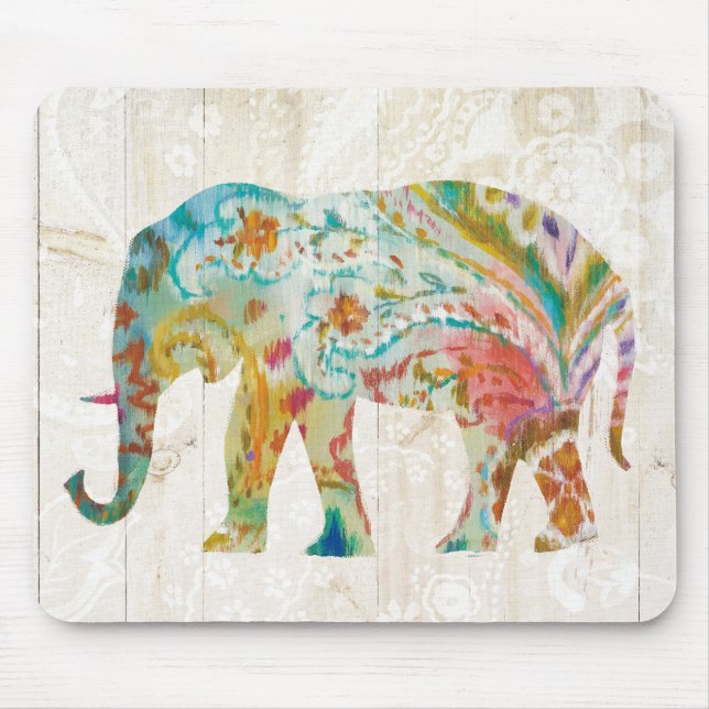 Mousepad Elefante de Boho Paisley II (Frente)