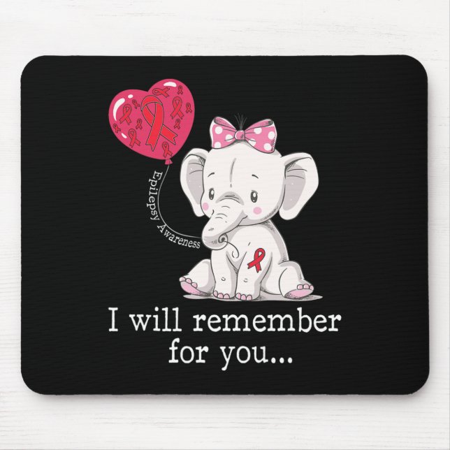 Mousepad Elefante de Conscientização da Epilepsia (Frente)