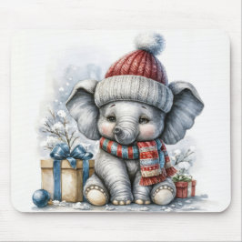 Mousepad Elefante De Natal Com Presentes