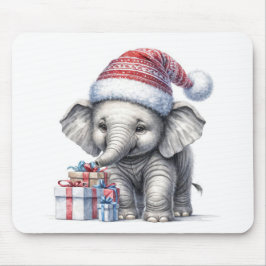 Mousepad Elefante De Natal Com Presentes
