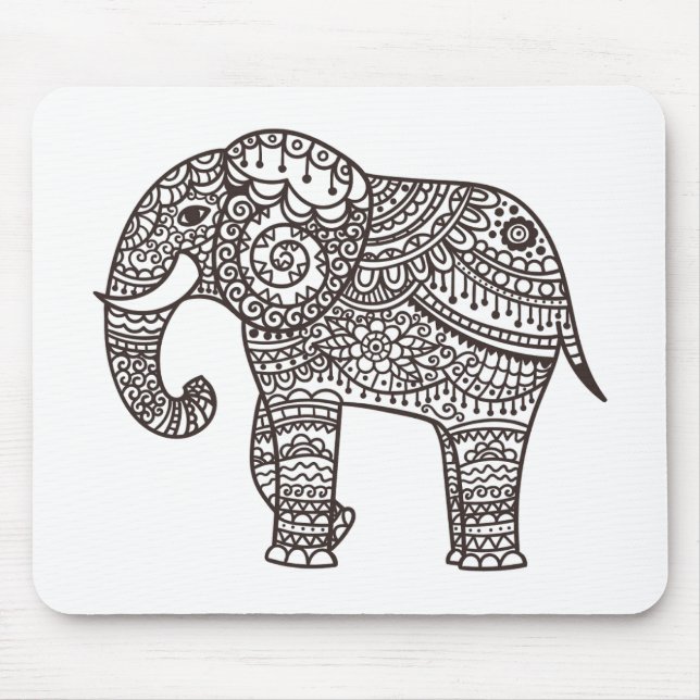 Mousepad Elefante decorativo do estilo (Frente)