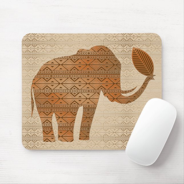 Mousepad Elefante - Design de Arte Tribal (Com mouse)