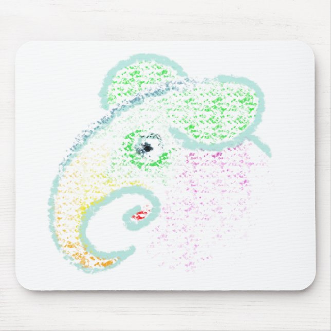 Mousepad Elefante do arco-íris (Frente)