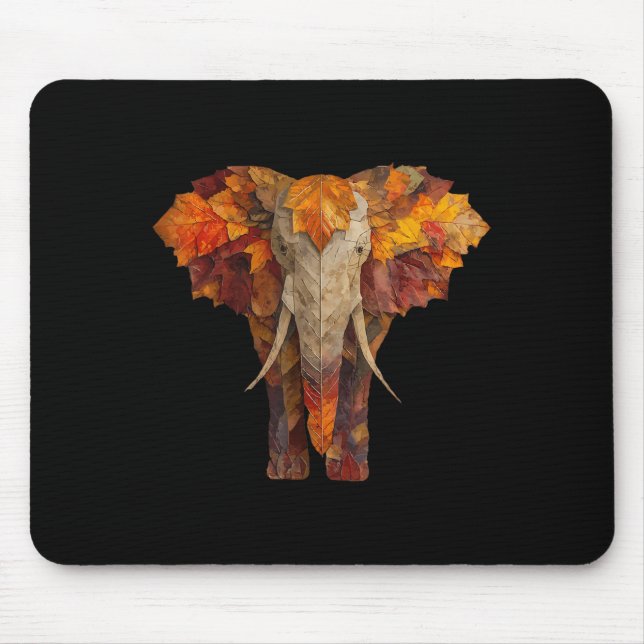 Mousepad Elefante do outono deixa cair a arte artística (Frente)