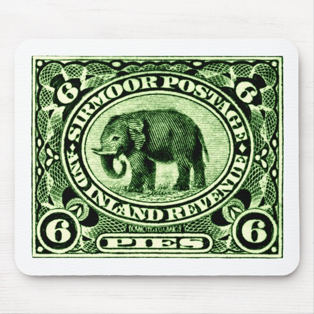 Mousepad Elefante dos Estados de Princesa Indianos 1895 (Frente)