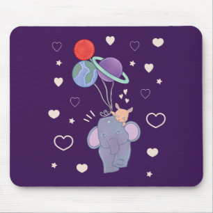 Mousepad Elefante e Coelho no Passeio de Balão Espacial C