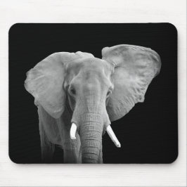 Mousepad Elefante em preto e branco
