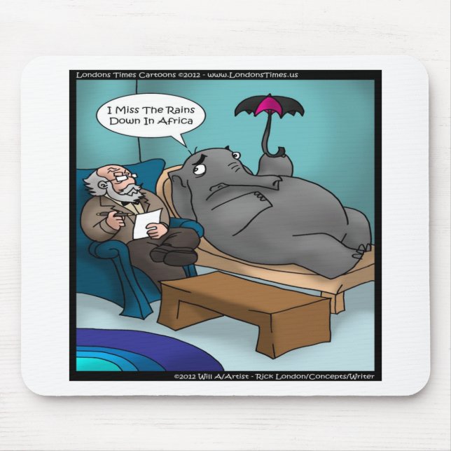 Mousepad Elefante Engraçado em Terapia (Frente)