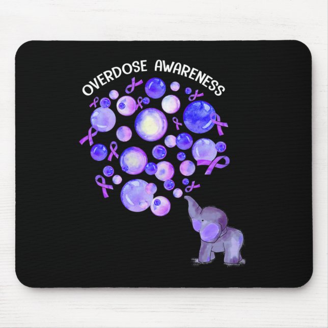 Mousepad Elefante Explodindo Lloons Roxos Conscientização s (Frente)