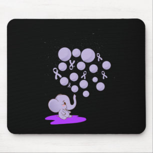 Mousepad Elefante Explodindo Lloons Roxos Conscientização s