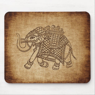 Mousepad Elefante Indiano em Burlap