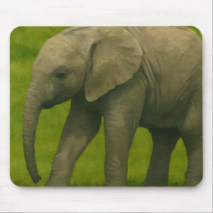 Mousepad Elefante Jovem na Reserva de Grassy