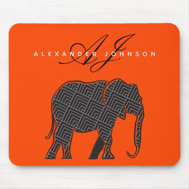 Mousepad Elefante Preto e Vermelho Lava (Frente)